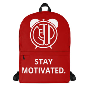 STAY MOTIVATED. Logo Backpack (Red)