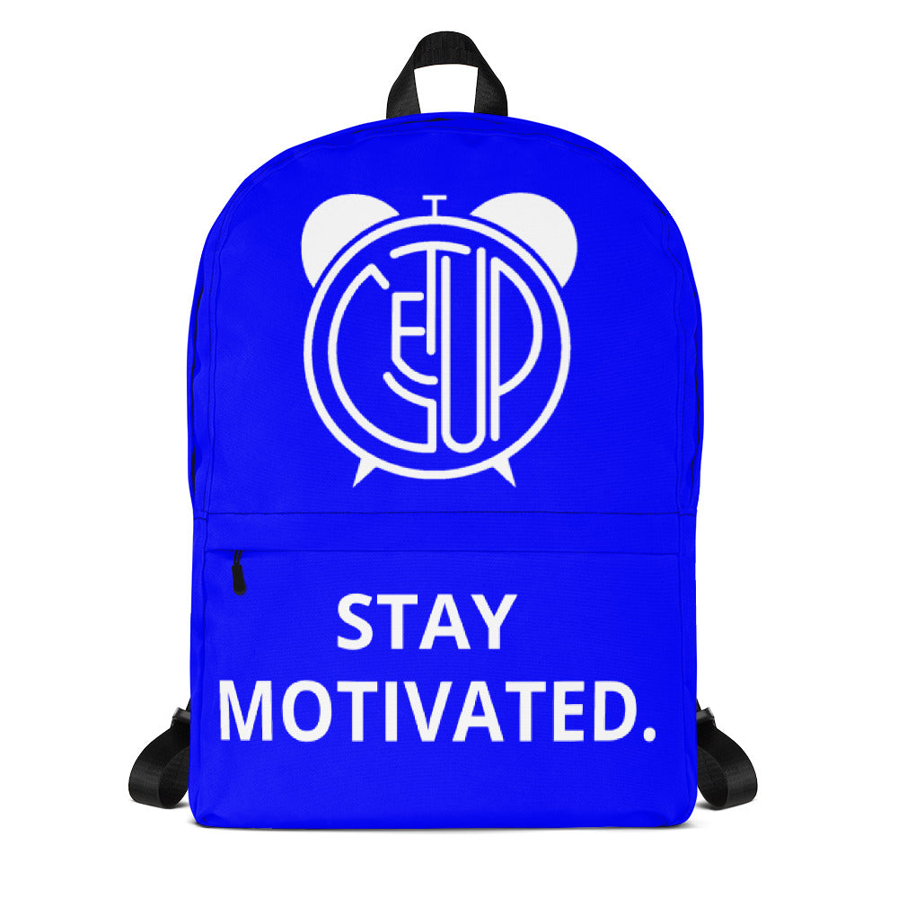 STAY MOTIVATED. Logo Backpack (Blu)