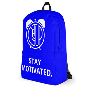 STAY MOTIVATED. Logo Backpack (Blu)