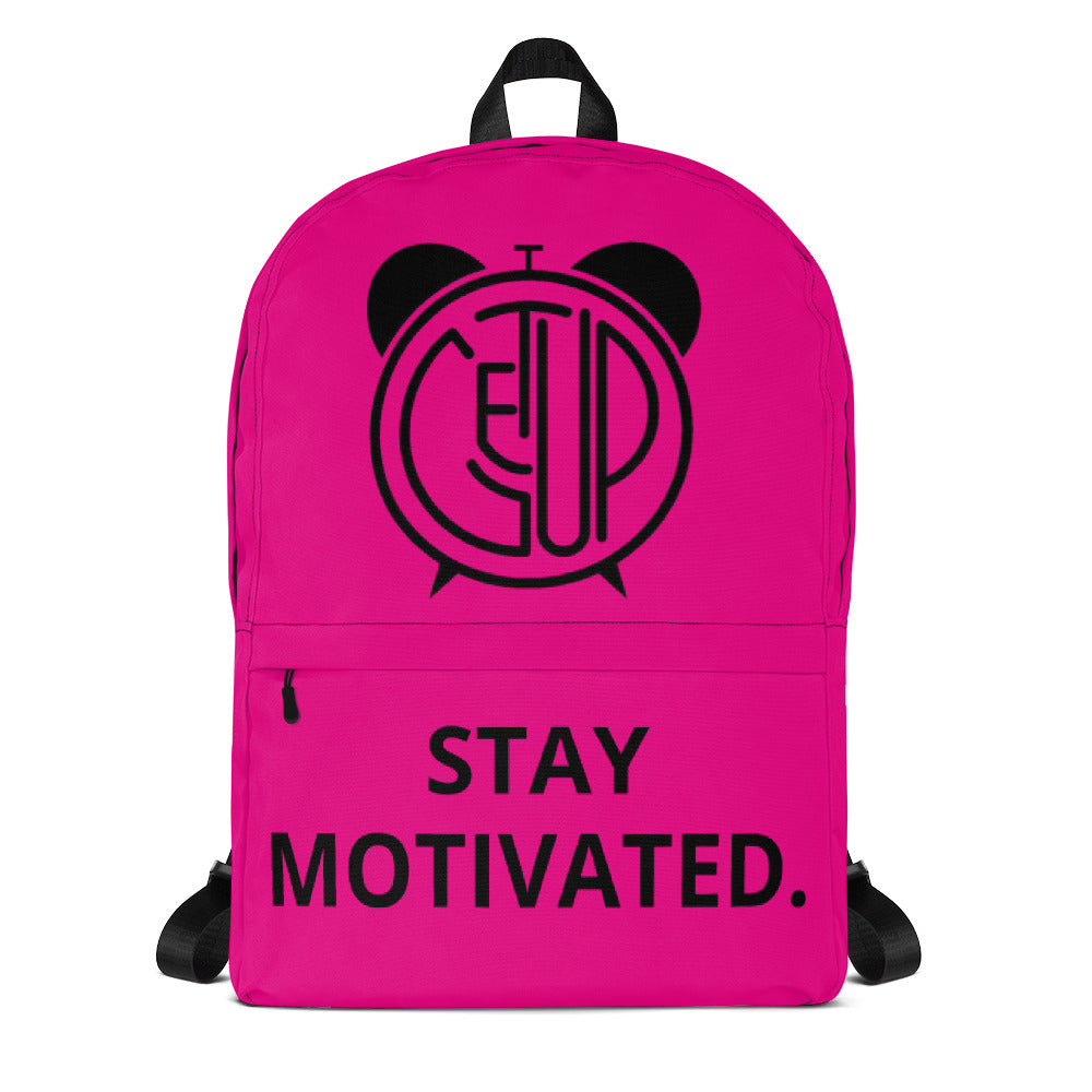 STAY MOTIVATED. Logo Backpack (Pink)