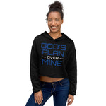 GOD'S PLAN Crop Hoodie (Blue)