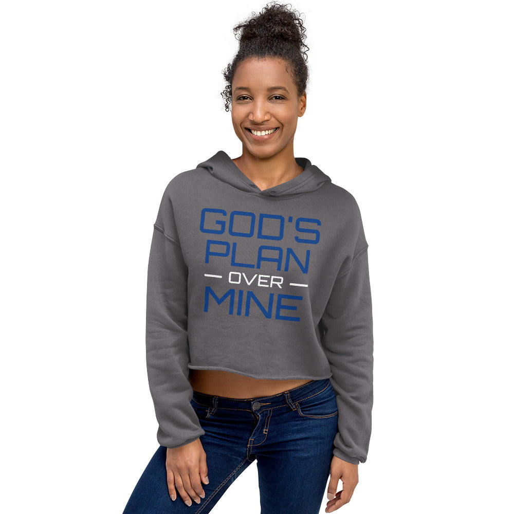 GOD'S PLAN Crop Hoodie (Blue)